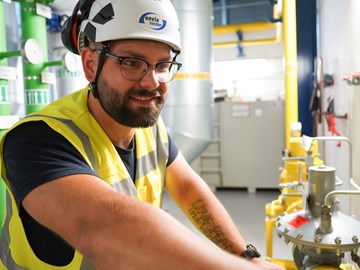 Mitarbeiter im Heizwerk Meuselwitz Mitarbeiter im Heizwerk Meuselwitz bei der Arbeit