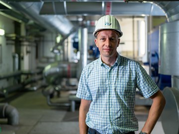 Mitarbeiter im Heizkraftwerk Plauen Mitarbeiter envia THERM im Heizkraftwerk Plauen